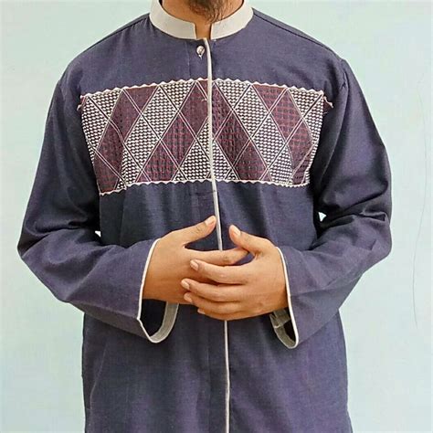 Jual Baju Koko Bordir Afif Katun Minyak Motif Baju Bordir - Baju Bordir