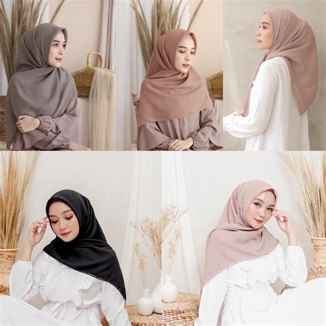 Jual Cod Kerudung Hijab Segiempat Bella Square Size Baju Warna Taro - Baju Warna Taro