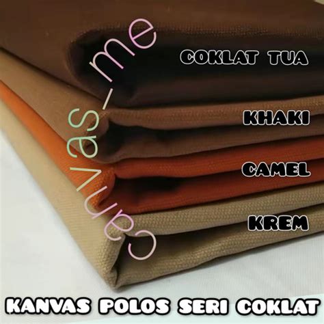 Jual Kain Kanvas Polos Seri Coklat Khaki Kab Coklat Khaki - Coklat Khaki