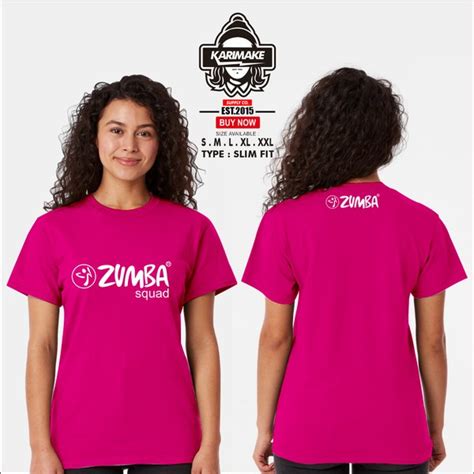 Jual Kaos Baju Zumba Squad Fitness Logo Senam Desain Tulisan Kaos Senam - Desain Tulisan Kaos Senam