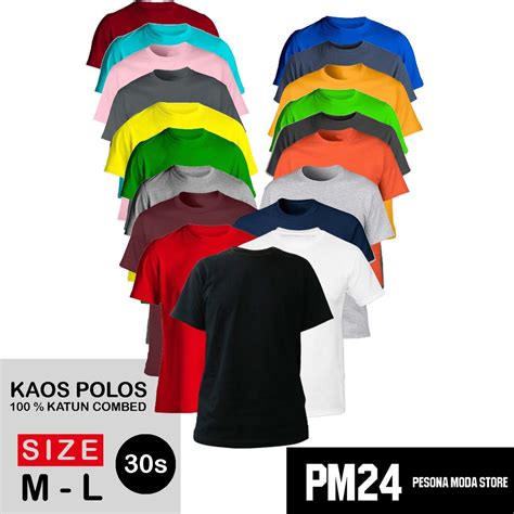Jual Kaos Polos Cotton Combed 30s Premium Warna Baju Polos Png - Baju Polos Png
