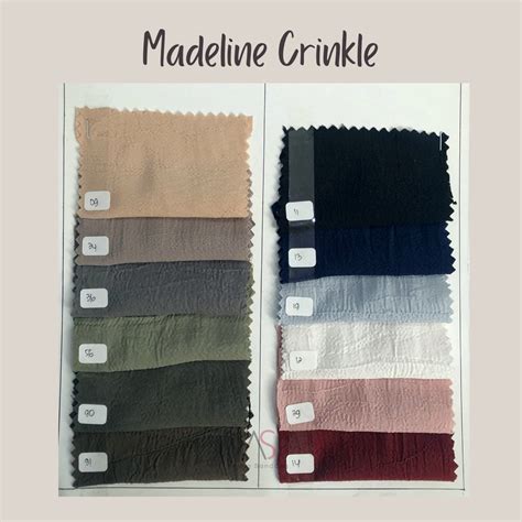 Jual Katalog Warna Kain Madeline Crinkle Premium Aneka Warna Kain - Warna Kain