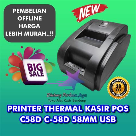 Jual Printer Thermal Kasir Pos C58d C 58d 58mm Usb Terlaris - Harga Android Pos Kasir