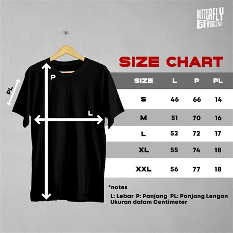 Jual Size Chart Kaos Hoodie Ukuran Lokal Shopee Size Chart Kaos - Size Chart Kaos