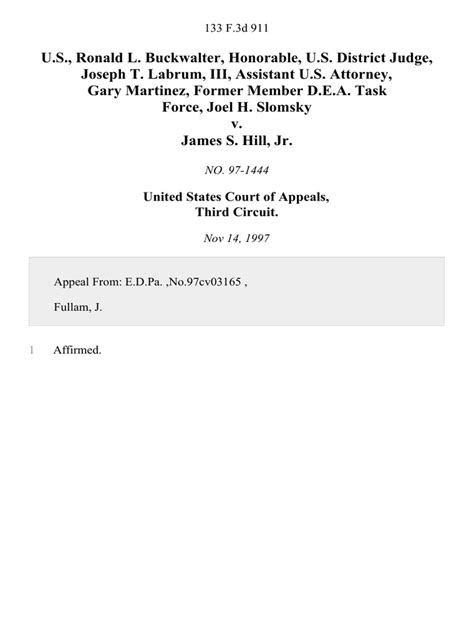 judge ronald buckwalter biography examples