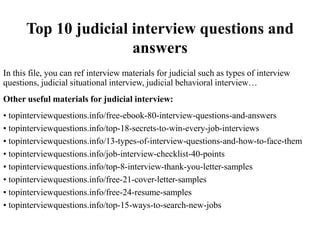 judicial interview questions