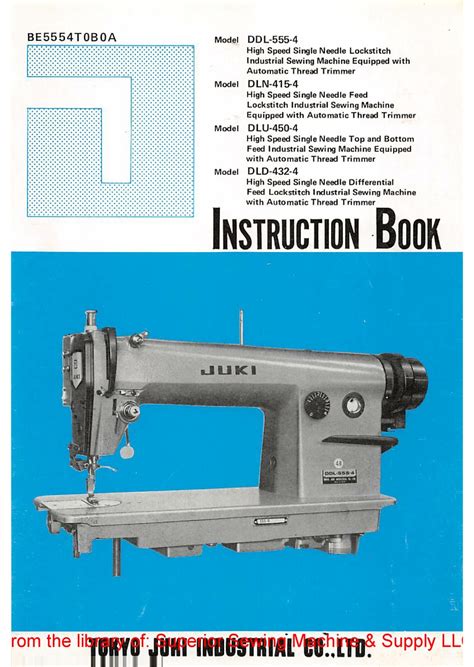 Read Juki Sewing Machine Manual Ddl5554 