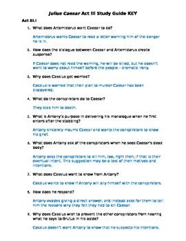 julius caesar act 3 study guide answer key