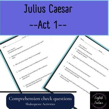 Julius Caesar Act One Comprehension Check Answers