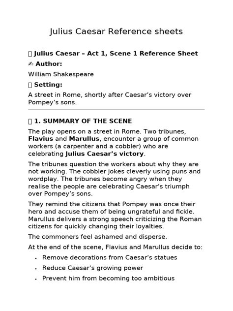 Julius Caesar Final Exam Objective Questions Answers