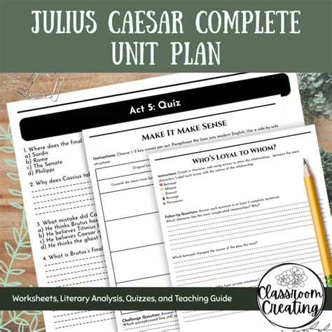 Julius Caesar Literary Analysis Skillbuilder Answers