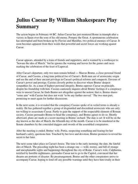 Julius Caesar Play Summary