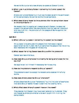 Read Online Julius Caesar Act 3 Study Guide Answer Key 