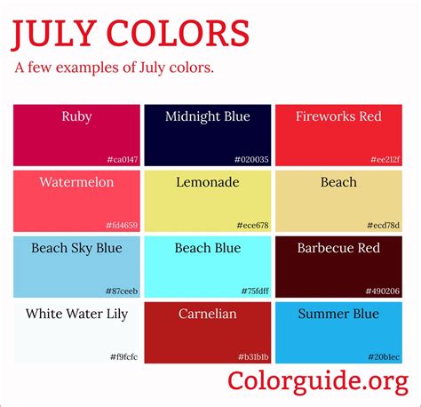 july colors