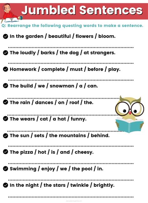 Jumbled Sentences For Class 2