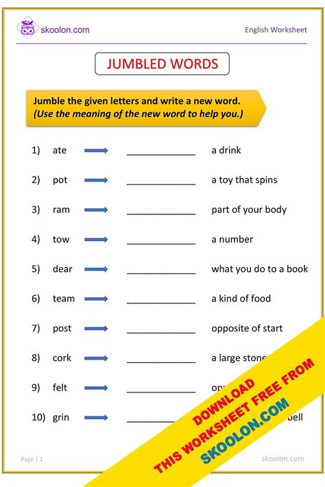 Jumbled Words Class 2