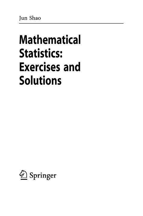 jun shao mathematical statistics exercises solutions