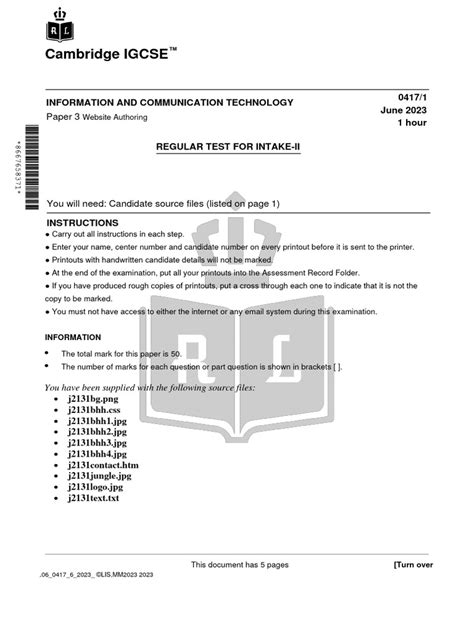 june 2012 igcse ict 0417 exam answer