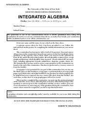 june 2014 integrated algebra regents answer key