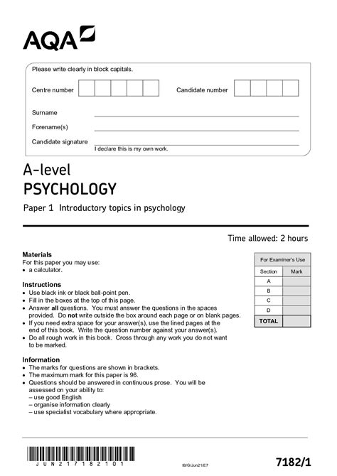 Full Download June 2010 Aqa Psychology Past Paper 