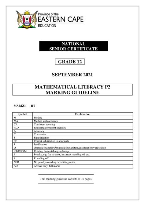 Full Download June 2012 Maths Lit P2 Memo 