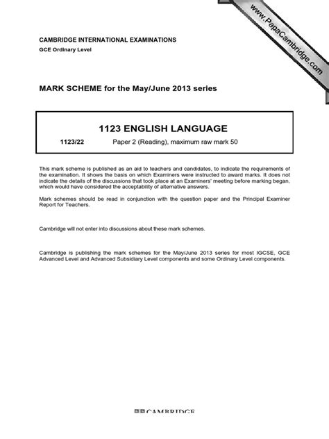 Read Online June 2013 1123 Enlish Language Papers 