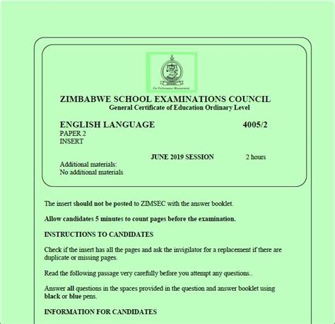 Read June 2014 Zimsec English Paper 2 Marking Scheme 