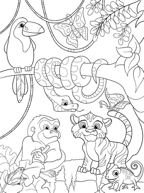 Jungle Animal Coloring Pages Free Amp Printable Jungle Pictures To Colour - Jungle Pictures To Colour