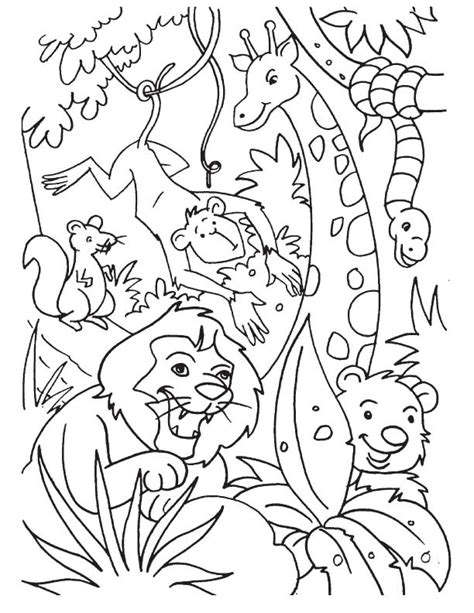 Jungle Animals Coloring Pages Printable Coloring Pages Wonder Jungle Pictures To Colour - Jungle Pictures To Colour