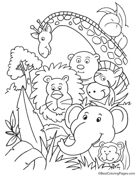 Jungle Animals Printable Coloring Page Printable Jungle Animals Coloring Pages - Printable Jungle Animals Coloring Pages