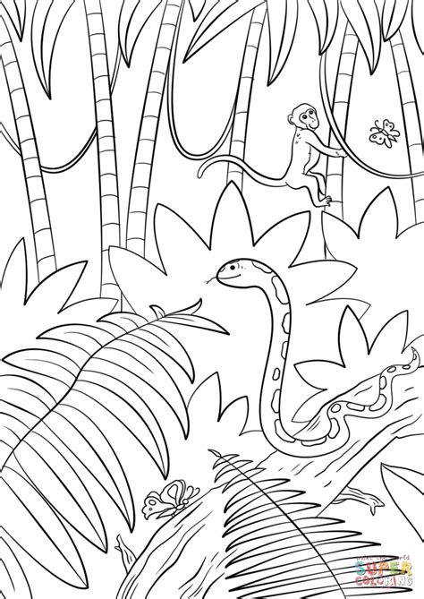 Jungle Scene Coloring Page Free Printable Coloring Pages Jungle Pictures To Colour - Jungle Pictures To Colour
