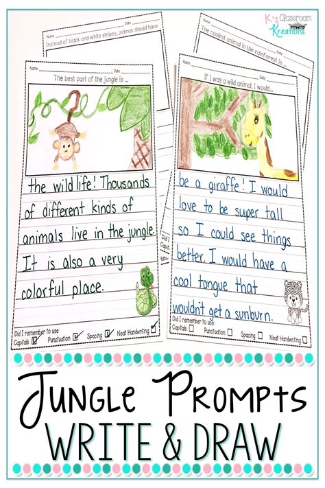 Jungle Themed Writing Prompt Journal For Kids Christina Theme Writing Prompt - Theme Writing Prompt