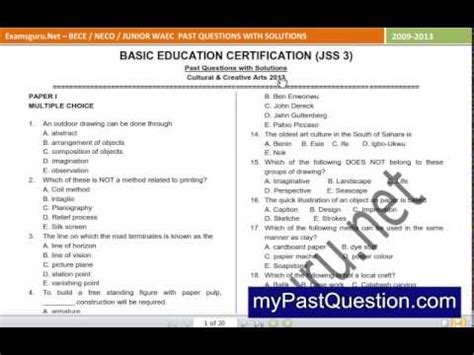 Junior Waec Question