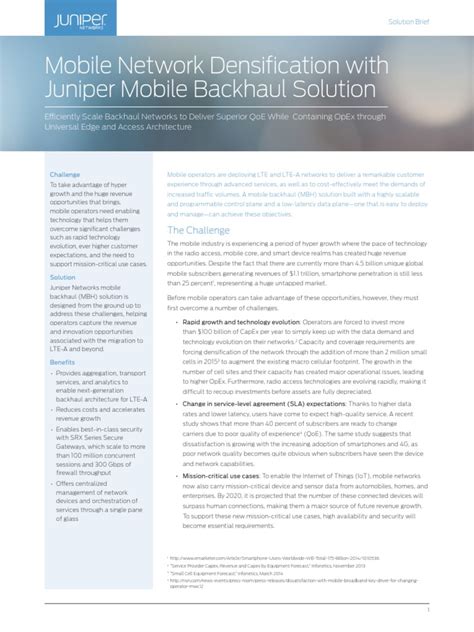 Full Download Juniper Networks Advanced Mobile Backhaul Solution 