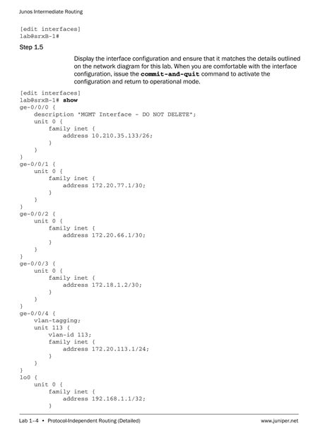 Junos Intermediate Routing Study Guide
