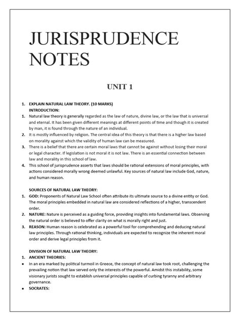 Jurisprudence Notes Pdf