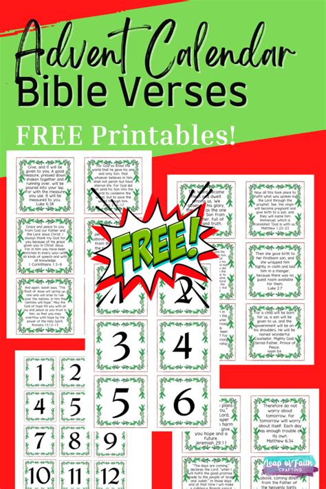just Sweet and Simple Christmas Scripture Advent Calendar and Printables