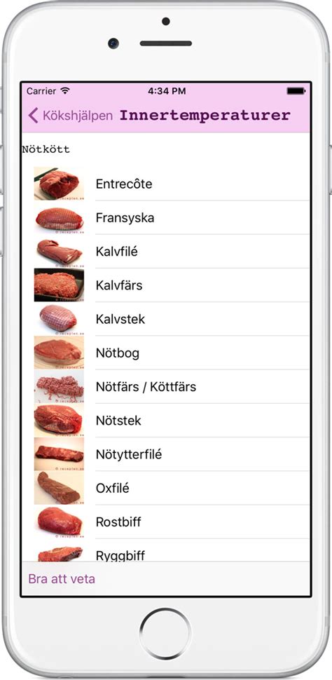 kött lista