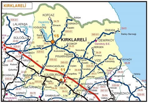 kırklareli il haritası