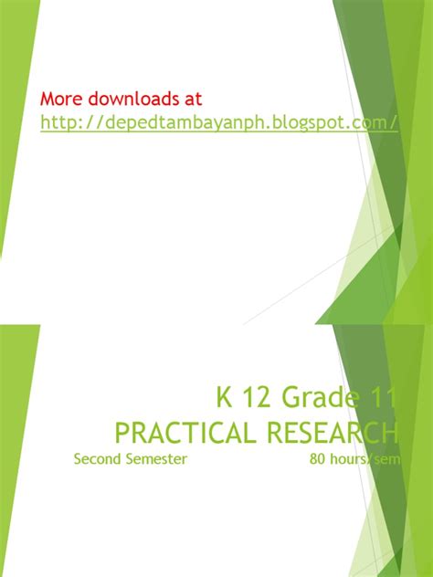 K 12 Grade 11 Practical Research 1 Simplified