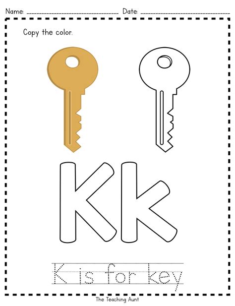 K Is For Key Paper Pasting Activity The Letter K Is For - Letter K Is For