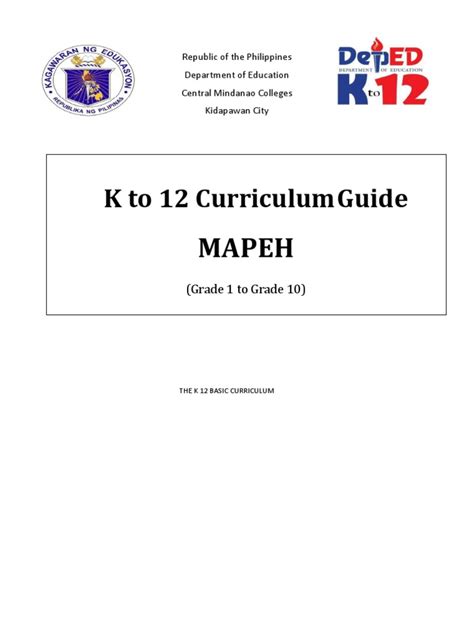 Read K To 12 Curriculum Guide In Mapeh 