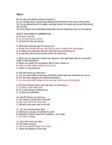 Full Download K53 Learners Test Papers 