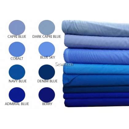 Kain Biru  Premium Woven Cotton Vivid Blue Color Kain Cotton - Kain Biru