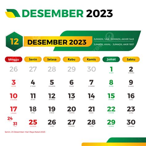 kalender bulan desember 2023