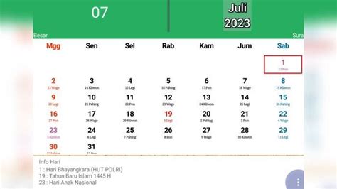 Kalender Jawa Hari Ini