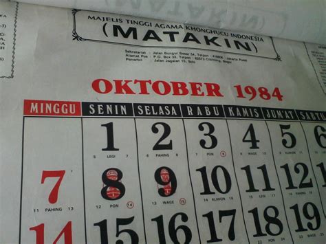 kalender jawa november 1984 lengkap dengan weton
