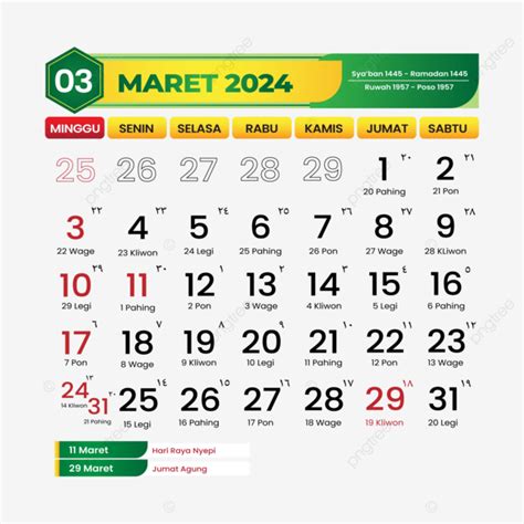 kalender maret 2024