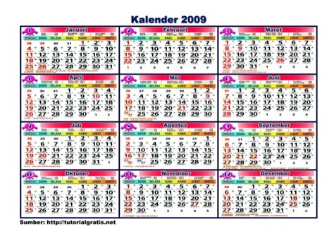 kalender tahun 2009