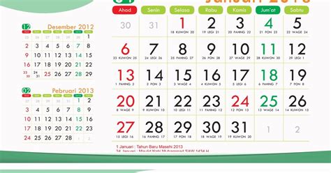kalender tahun 2013 lengkap dengan weton